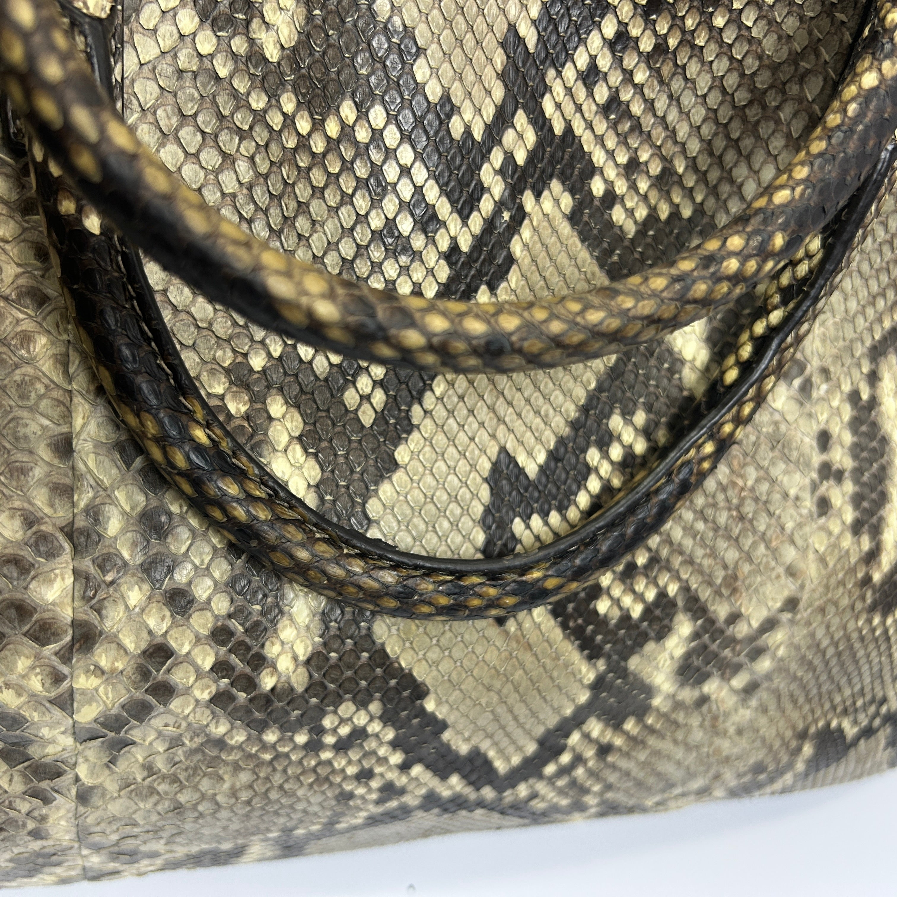 Anya Hindmarch Cream Maxi Python Tote Bag