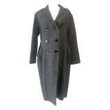 Lanvin Black & White Puppytooth Raw Edge Coat XS