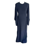 Victoria Beckham Navy Handkerchief Hem Maxi Dress L