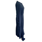 Victoria Beckham Navy Handkerchief Hem Maxi Dress L