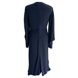 Victoria Beckham Navy Handkerchief Hem Maxi Dress L