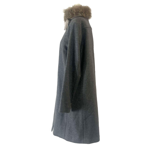 Brunello Cucinelli £3400 Grey Wool & Cashmere Coat S