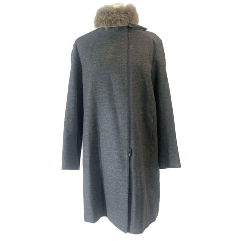 Brunello Cucinelli £3400 Grey Wool & Cashmere Coat S