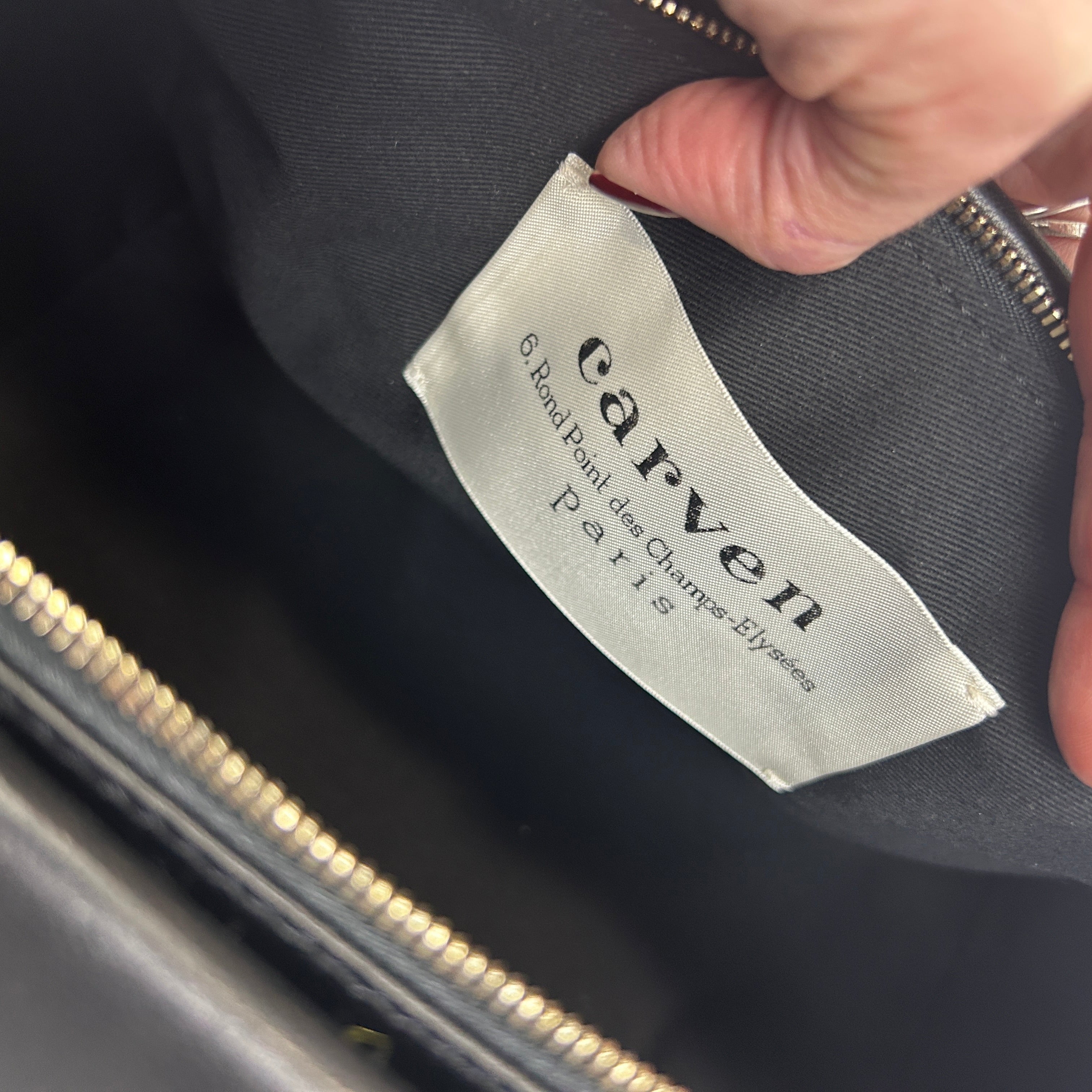 Carven New £1590 Black Soft Leather Marie Bag