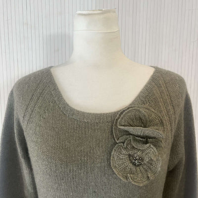 Ermanno Scervino Sage Cashmere Corsage Sweater XS