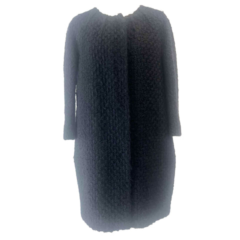 Giambattista Valli Black Boucle Alpaca & Wool Coat M