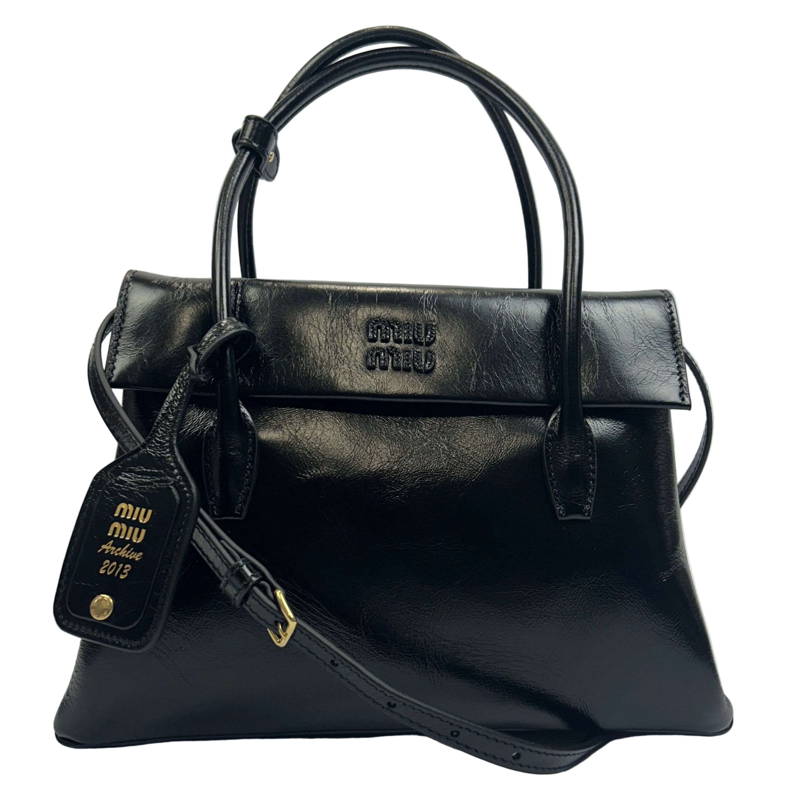 Miu Miu New £2750 Black Solitaire Leather Tote Bag