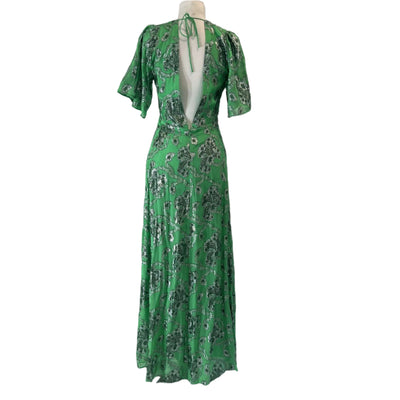 Ba&Sh Brand New £400 Green & Silver Shelby Maxi Dress S