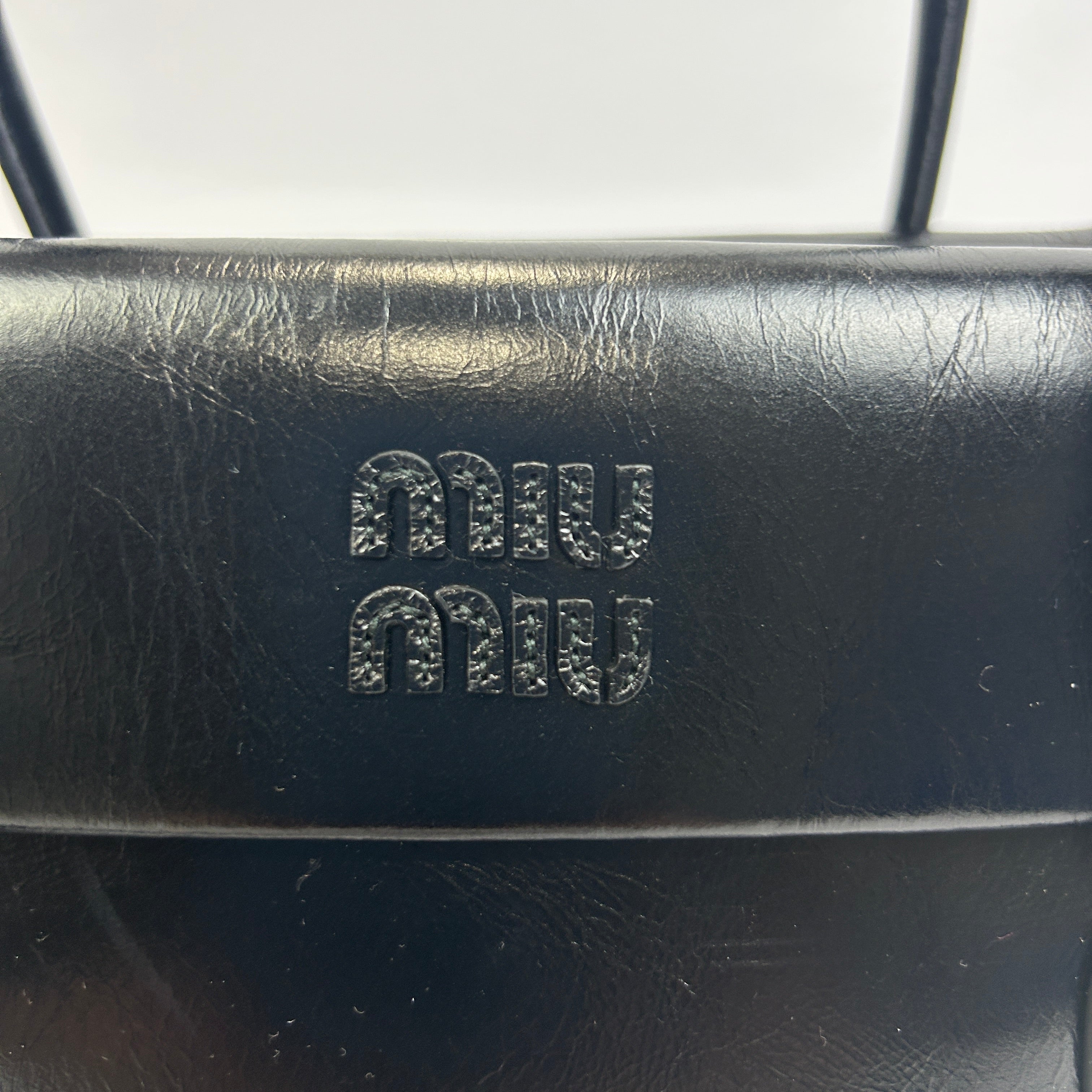Miu Miu New £2750 Black Solitaire Leather Tote Bag