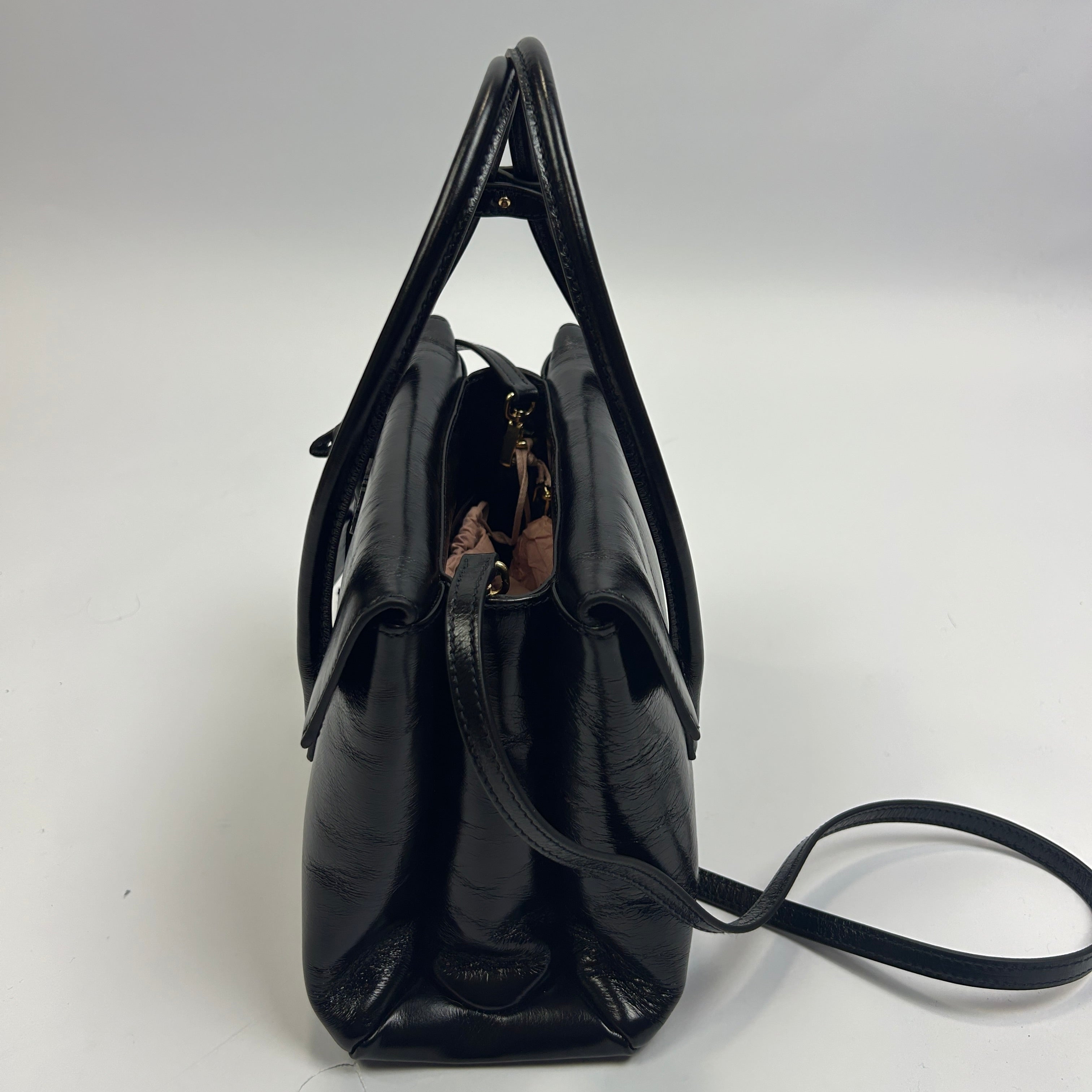 Miu Miu New £2750 Black Solitaire Leather Tote Bag
