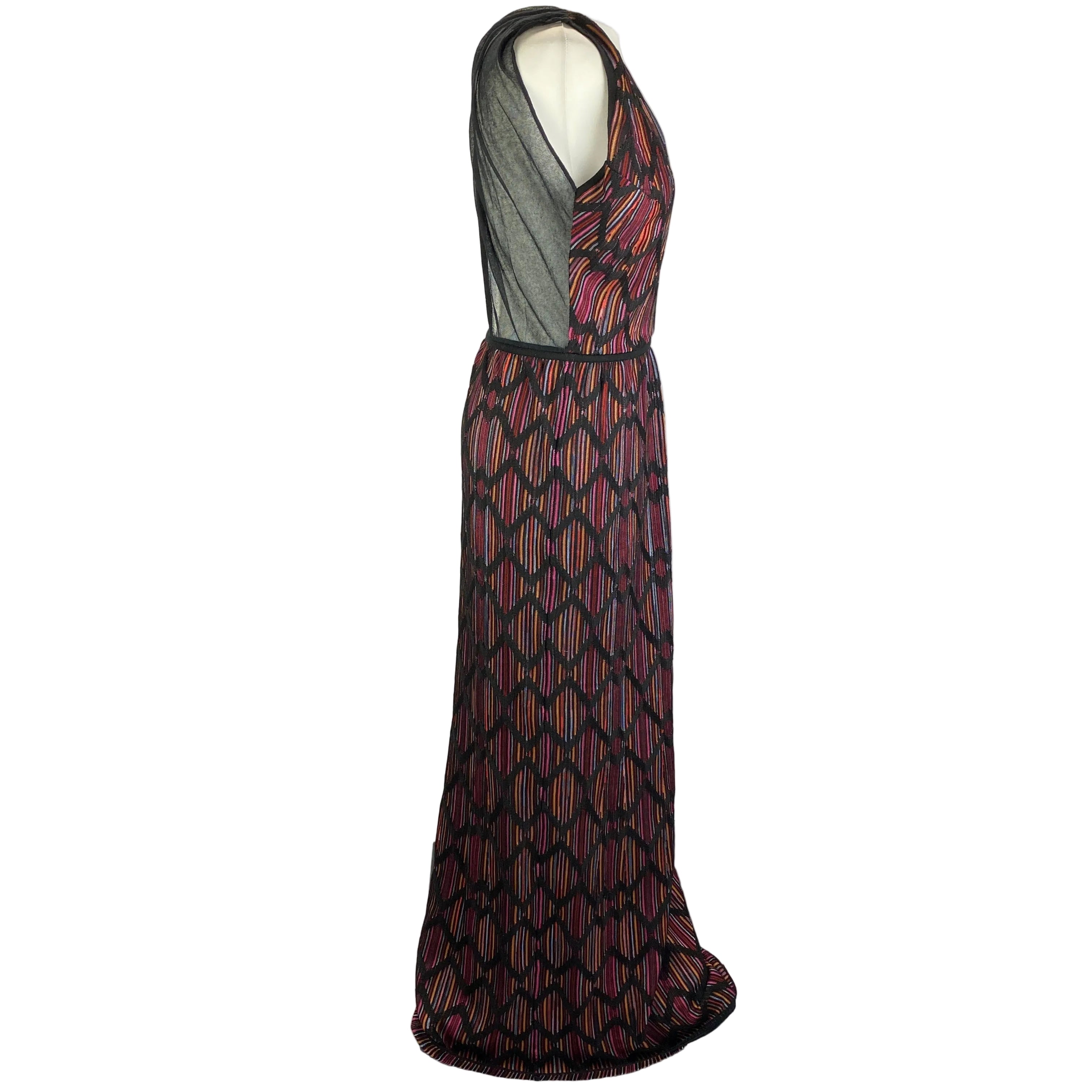 M Missoni New Black Stripe Knit  Maxi Dress S