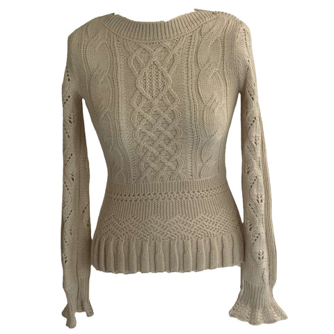 See By Chloe Cream Ruffle Hem Sweater XS