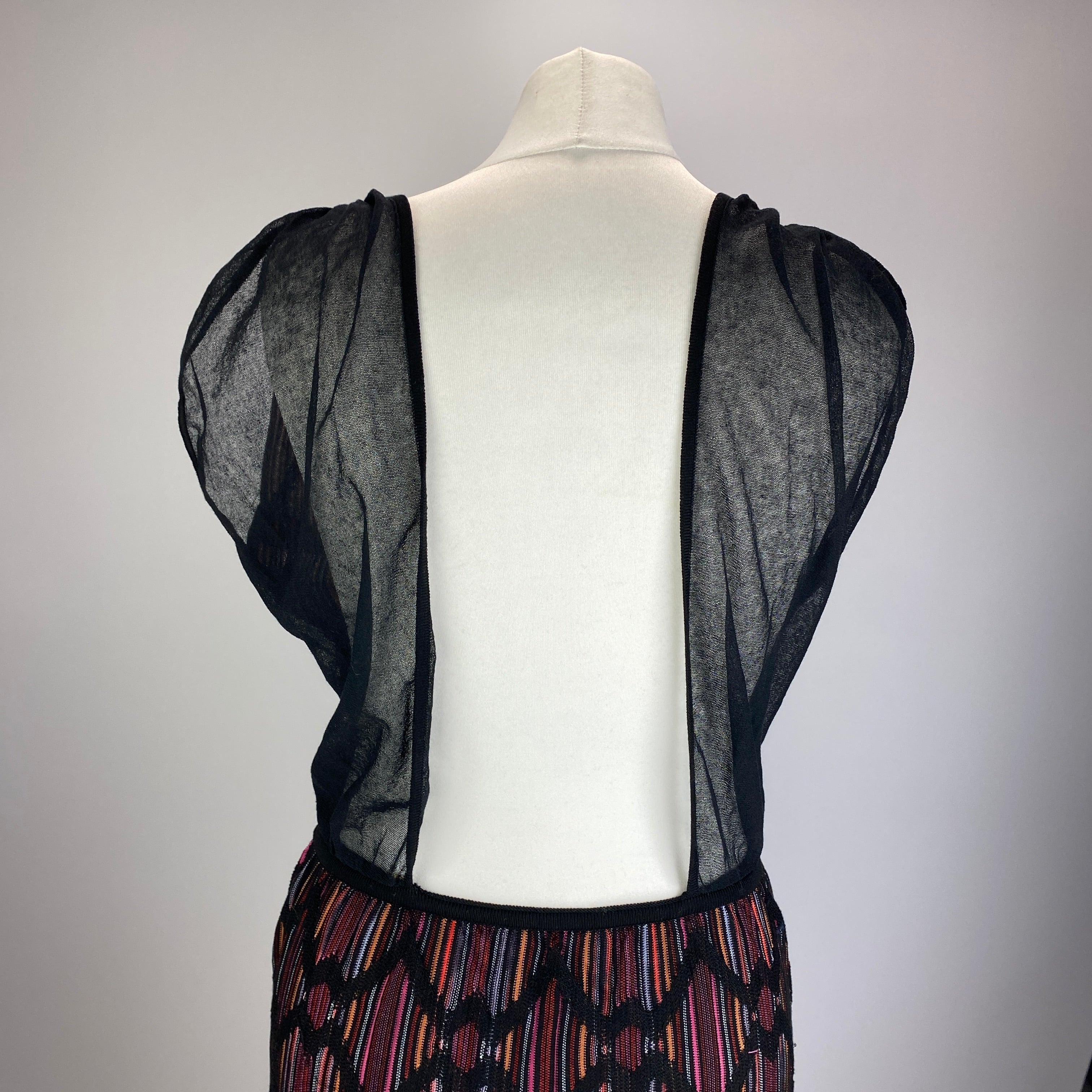 M Missoni New Black Stripe Knit  Maxi Dress S