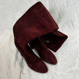 Christian Dior £1400 Burgundy Suede Over The Knee Boots 38