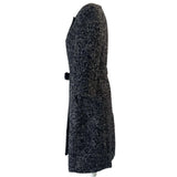 Max Mara Navy & Grey Tweed Wool & Alpaca Coat S