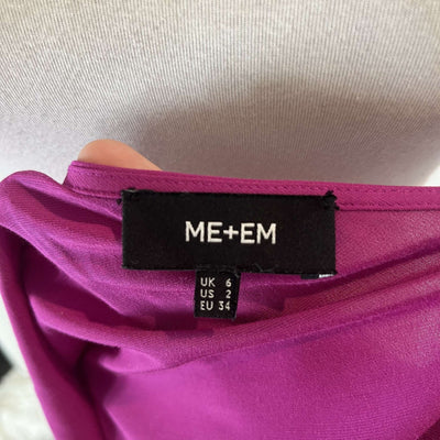 Me&Em Brand New Magenta Silk Organza Blouse XXS