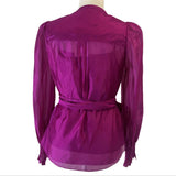 Me&Em Brand New Magenta Silk Organza Blouse XXS