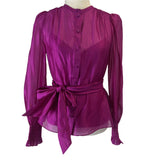 Me&Em Brand New Magenta Silk Organza Blouse XXS