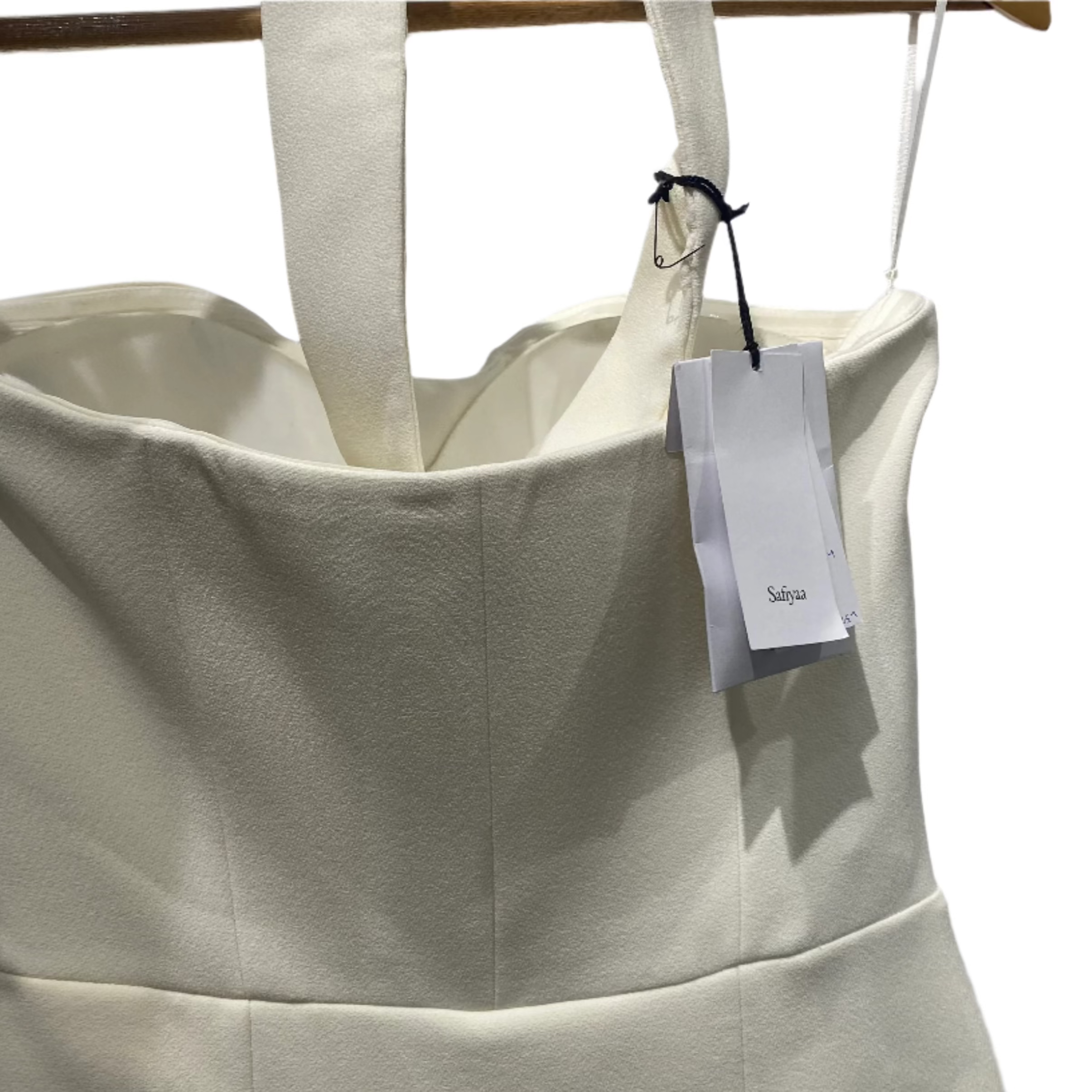 Safiyaa New £1440 Ivory Remi Draped Jumpsuit XS