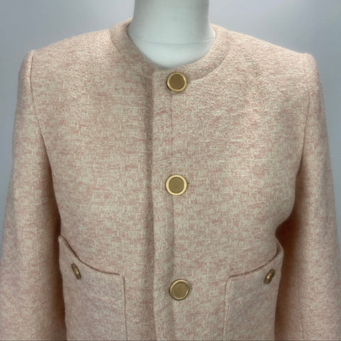 Frame New £566 Pink & Cream Weave Azalea Crop Jacket M