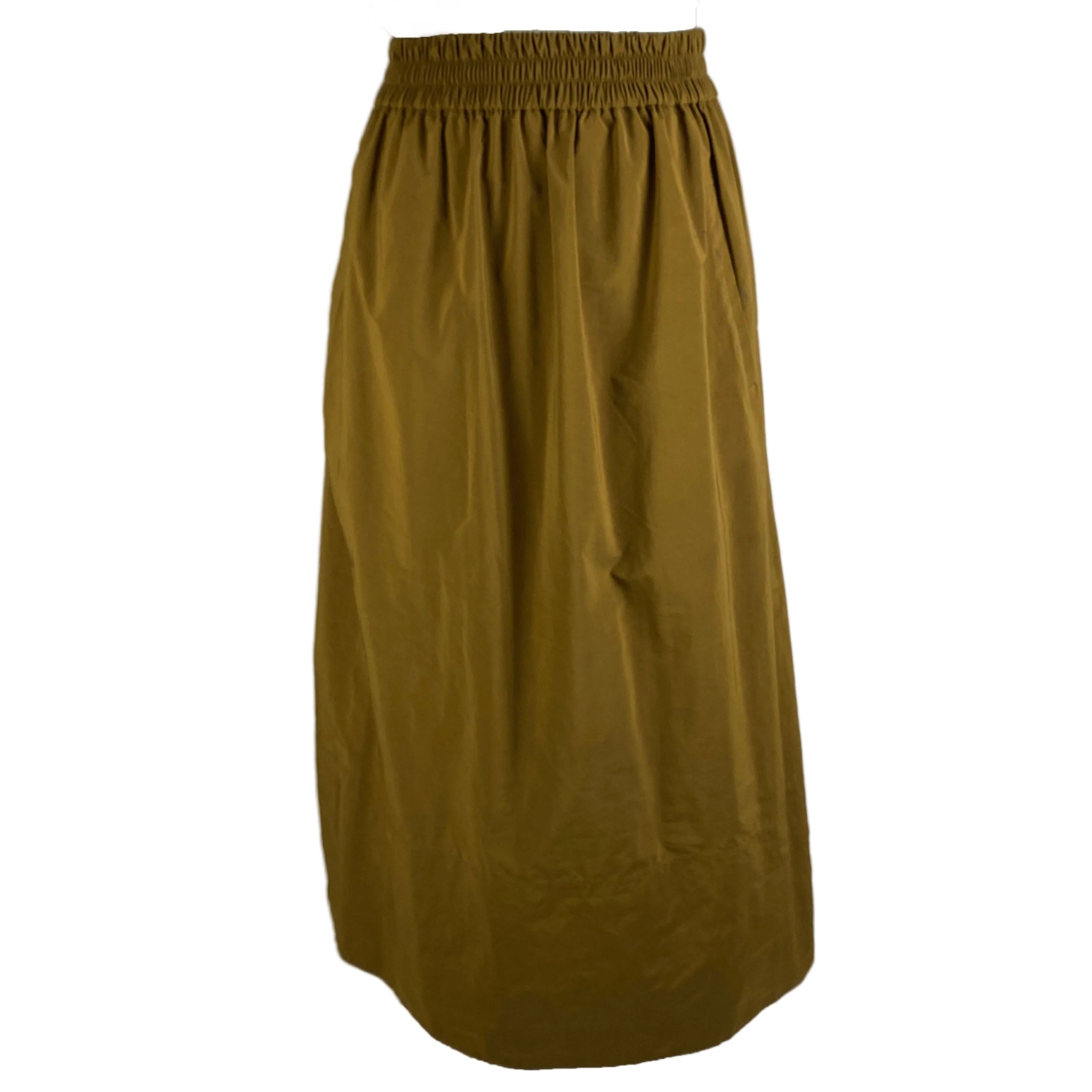 Tibi Dijon Mustard Crispy Nylon Maxi Skirt XS