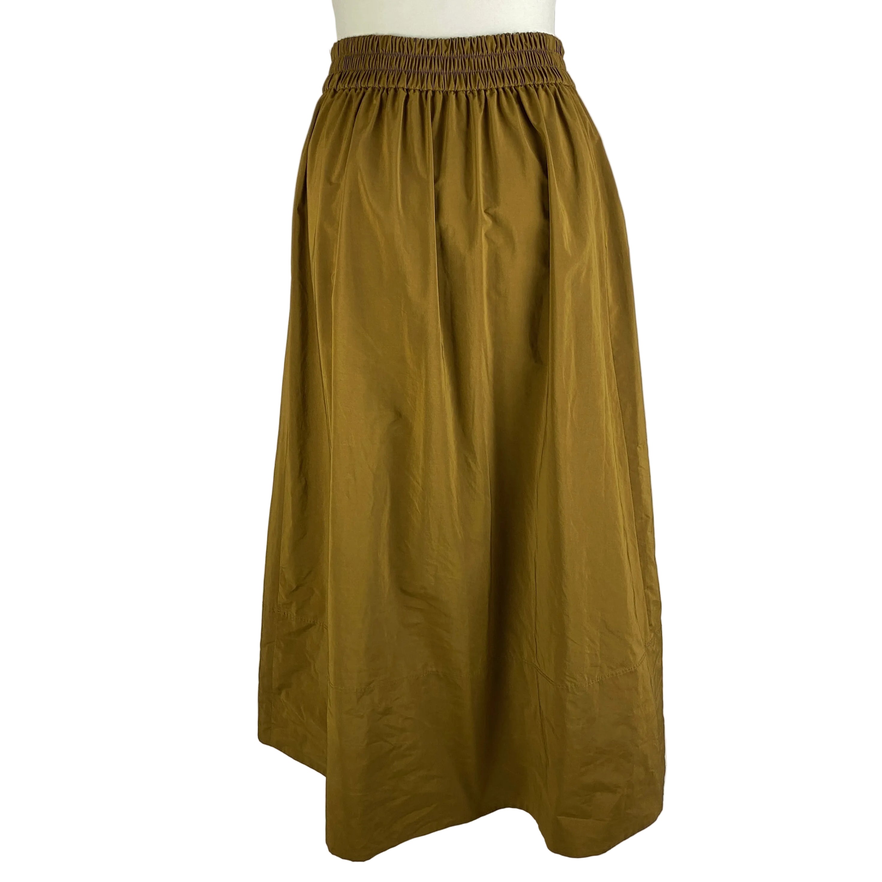 Tibi Dijon Mustard Crispy Nylon Maxi Skirt XS