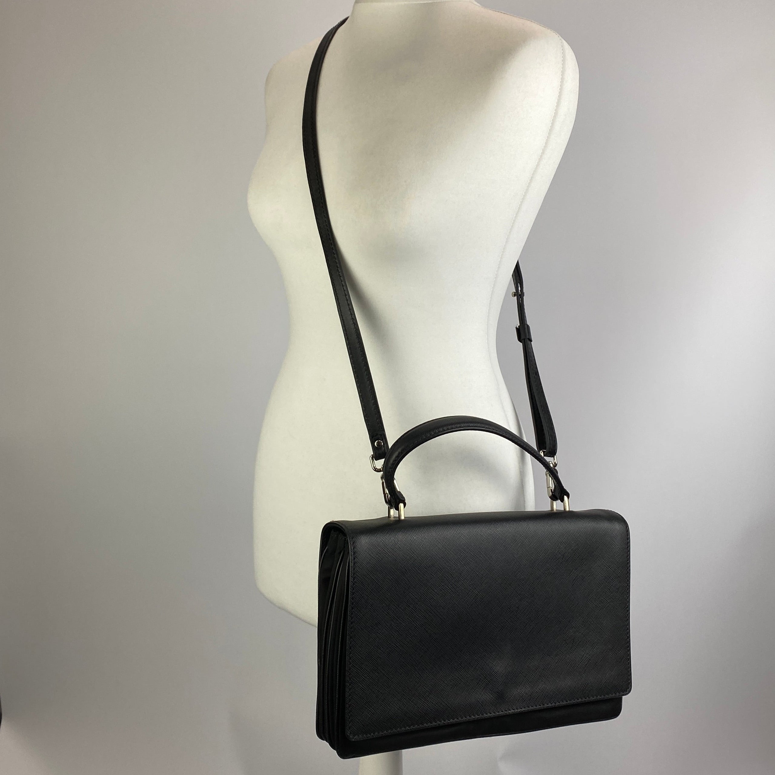 Prada Black Nylon & Saffiano Envelope Bag