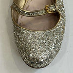 Miu Miu £400 Gold Glitter Maryjane Pumps 38