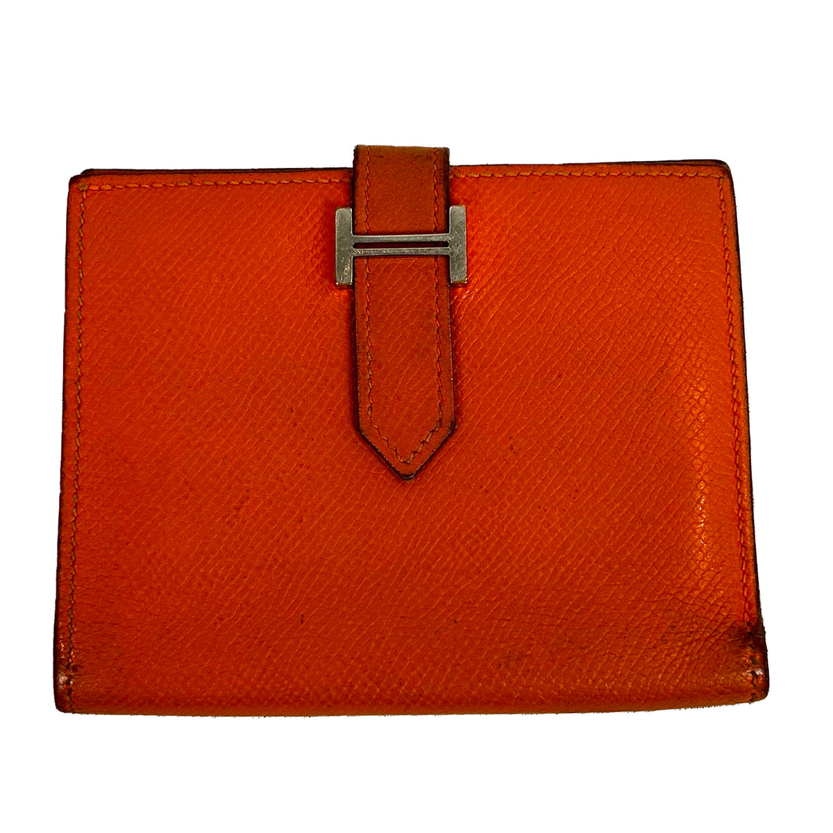 Hermes Orange Bearn Compact Wallet