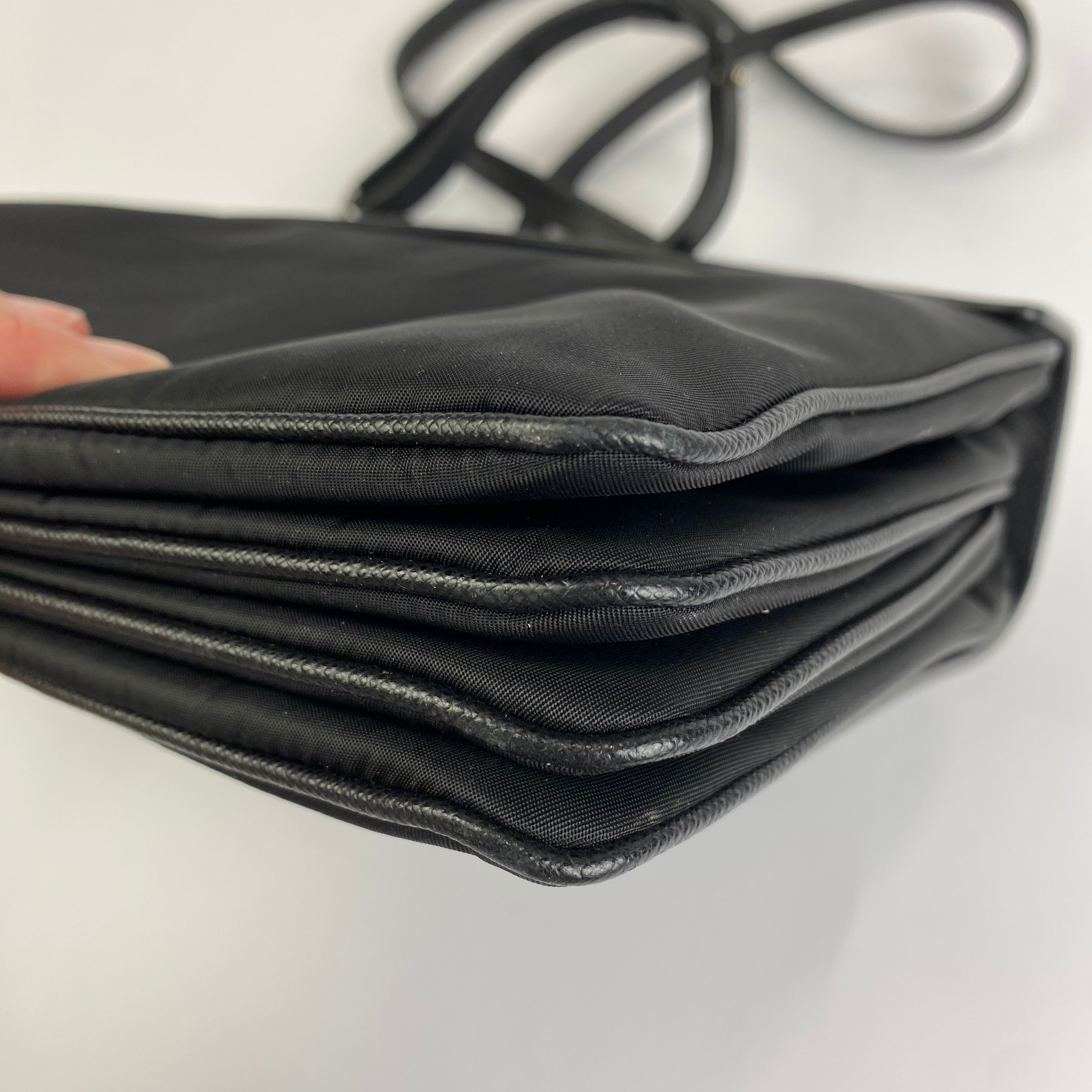 Prada Black Nylon & Saffiano Envelope Bag