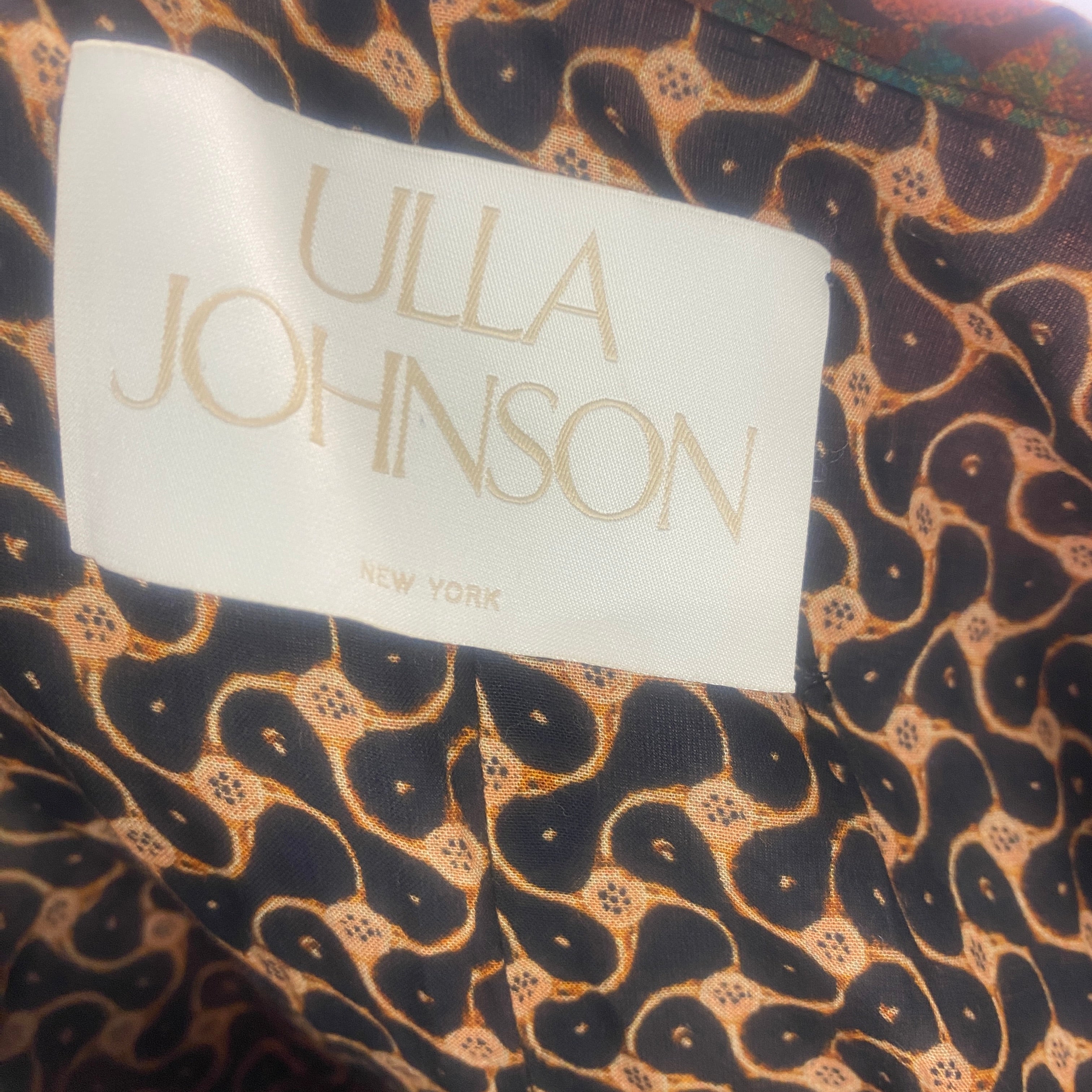 Ulla Johnson Tan & Green Floral Quilted Cotton Jacket M