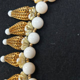Marvella Vintage Filigree & White Ceramic Choker Necklace