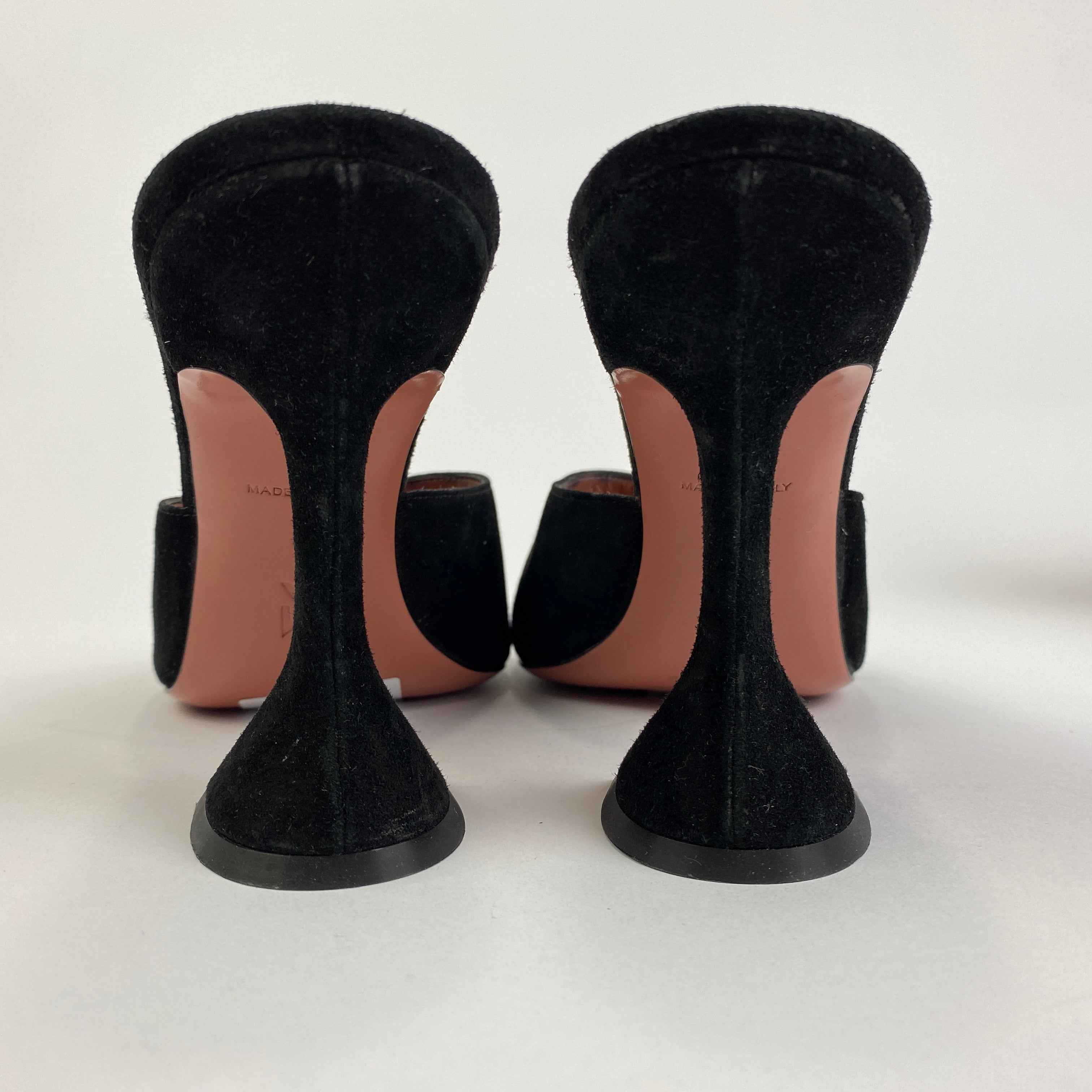 Amina Muaddi £565 Black Suede Lupita Mules 39