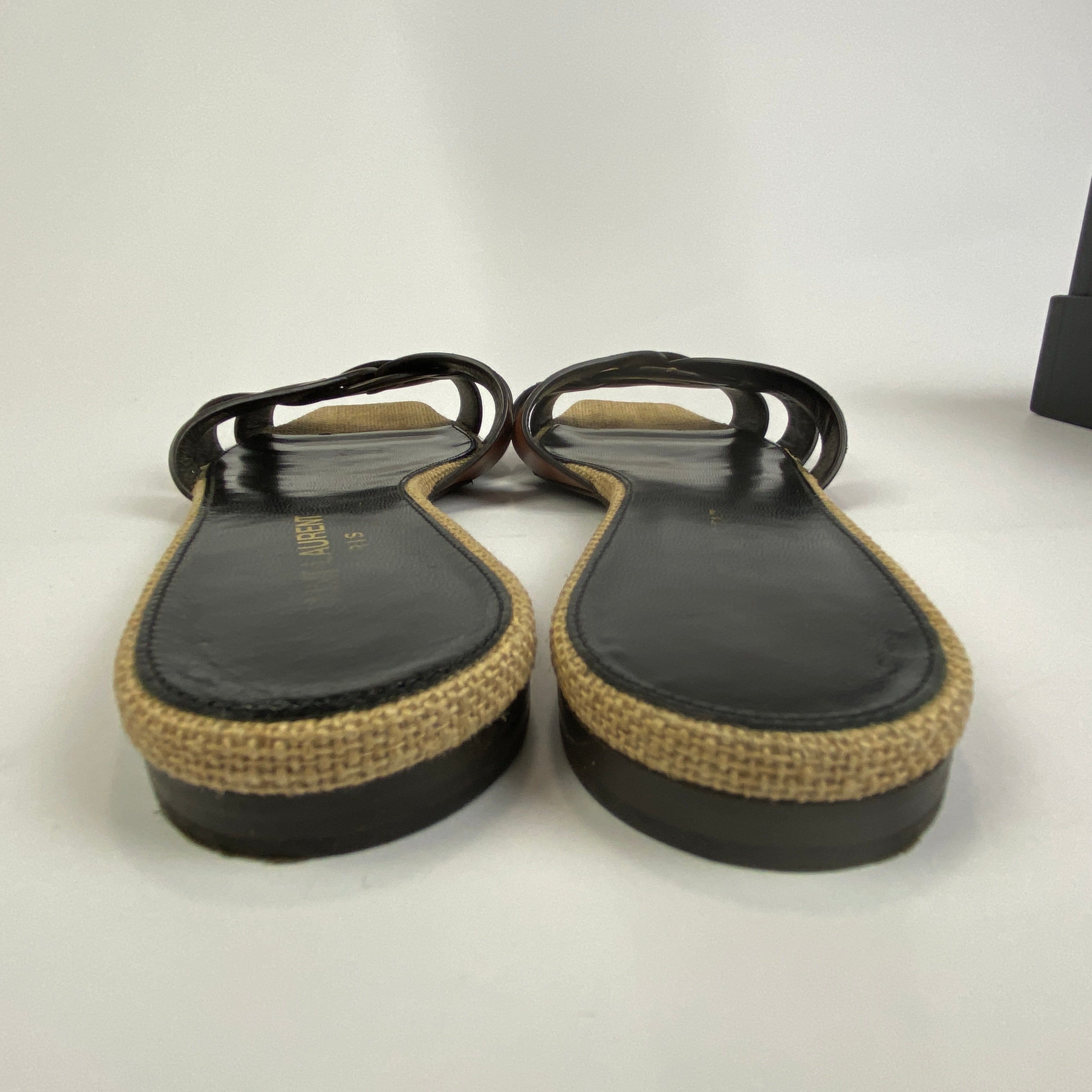 Saint Laurent £480 Papaya Tribute Flat Slide Sandals 38.5