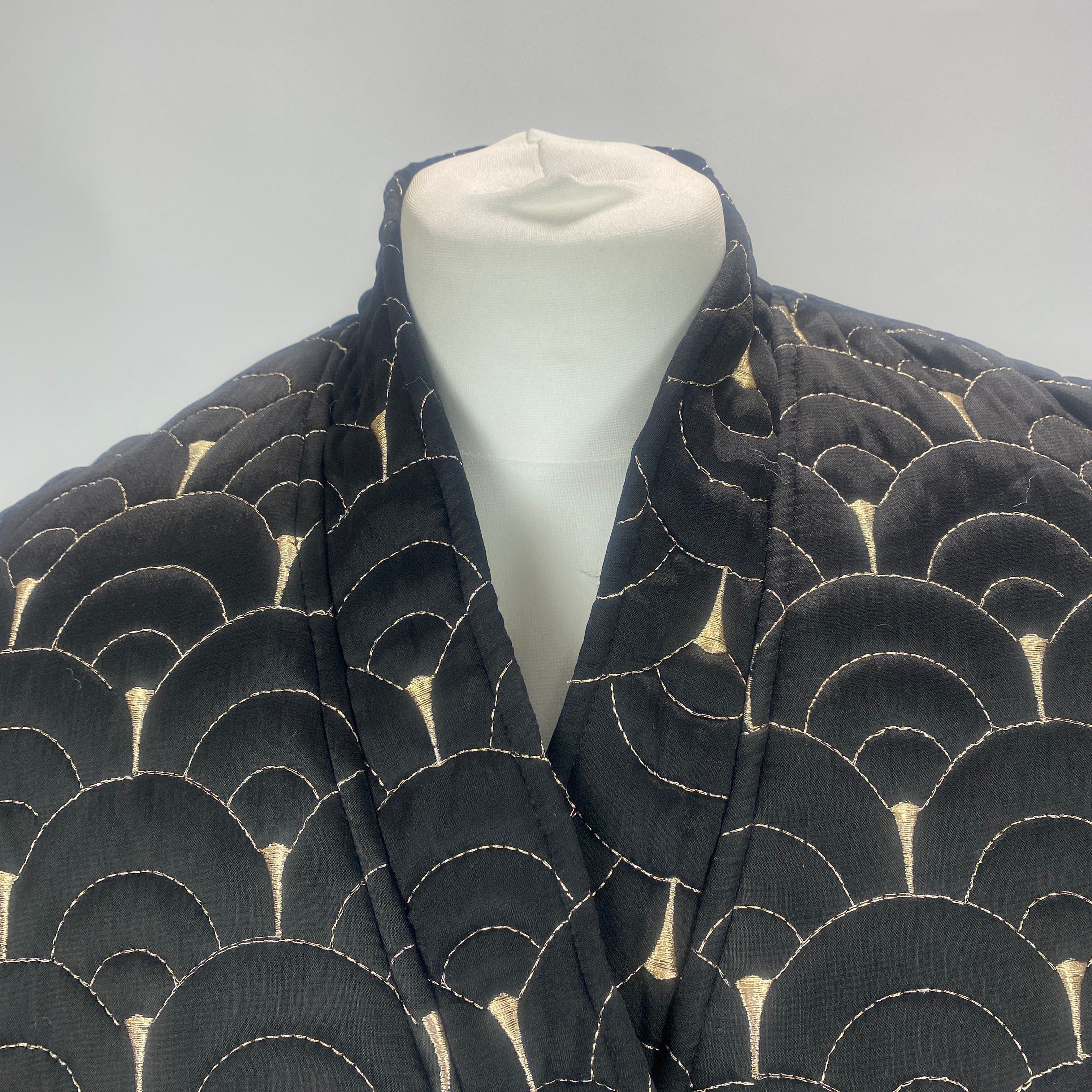 Antik Batik New £340 Black & Gold Quilted Casbah Jacket S/M