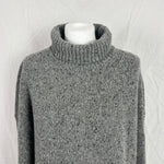 Alexa Chung Grey Marl and Navy Roll Neck Knitted Jumper L