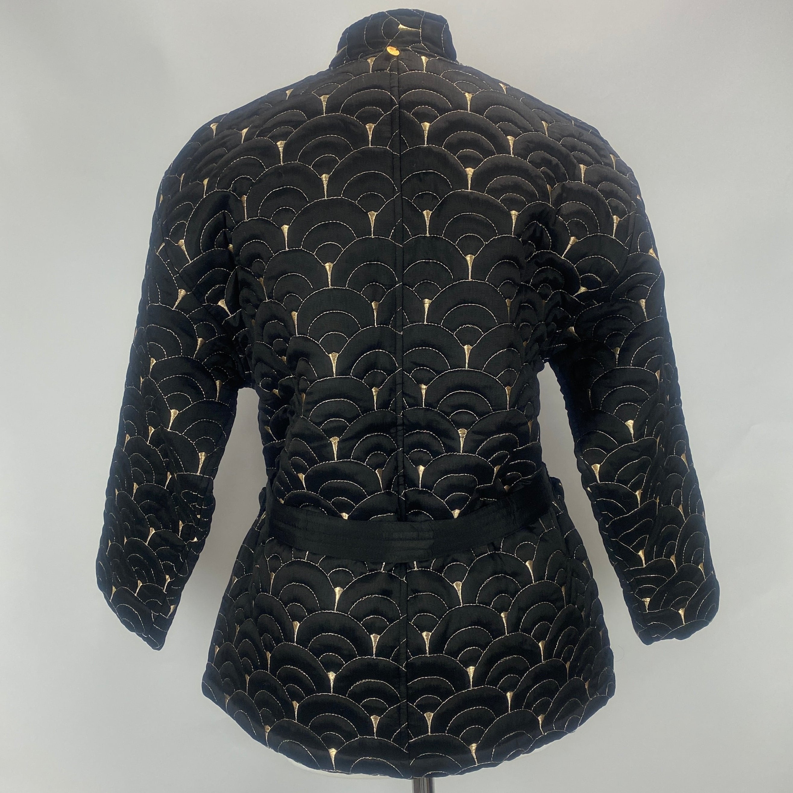 Antik Batik New £340 Black & Gold Quilted Casbah Jacket S/M