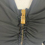 Versace Brand New £840 Black Medusa Zippered & Ruched Top M