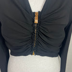 Versace Brand New £840 Black Medusa Zippered & Ruched Top M