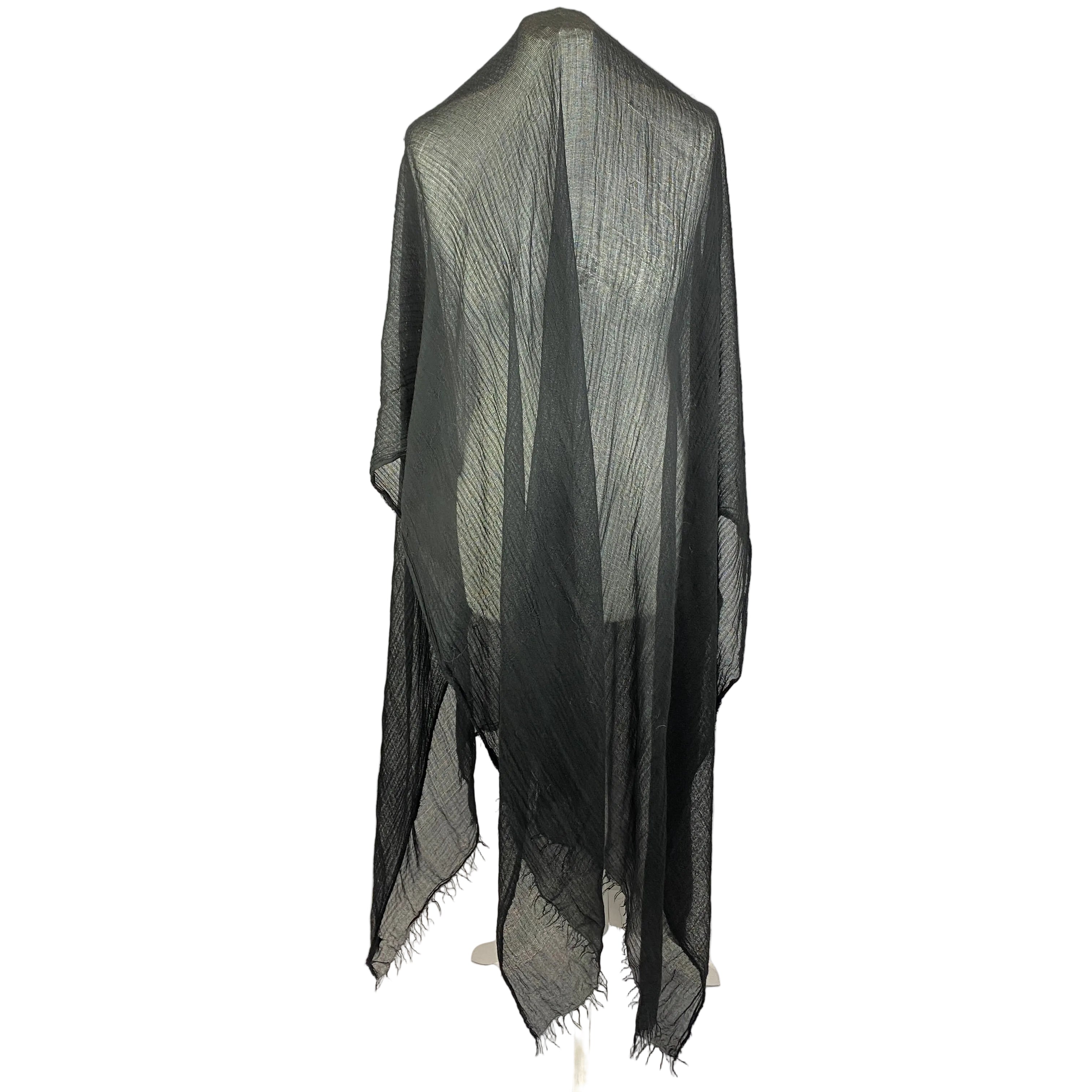 Faliero Sarti Black Loose Weave Modal & Silk Large Scarf