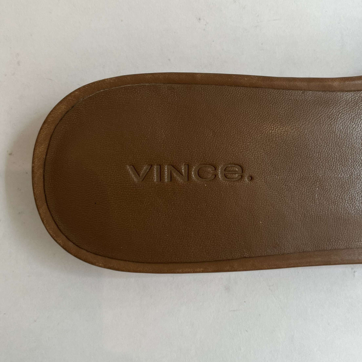 Vince Brand New Tan Leather Flat Sandals 38.5