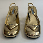 Prada £930 Gold Metallic Slingback Pump 39