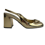 Prada £930 Gold Metallic Slingback Pump 39