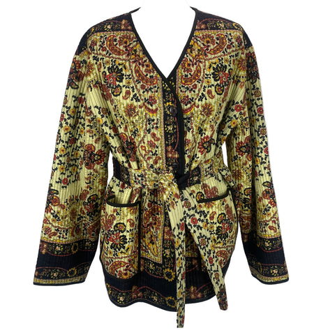 Antik Batik New £320 Floral Quilted Cotton Jacket S/M