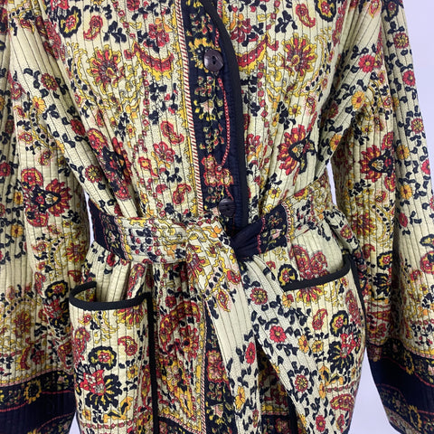 Antik Batik New £320 Floral Quilted Cotton Jacket S/M