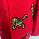 Alice & Olivia $550 Brand New Red Bengal Cat Cardigan S