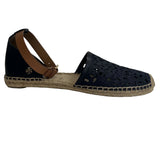 Tory Burch Navy Ponyskin Cutout Sandals 38.5