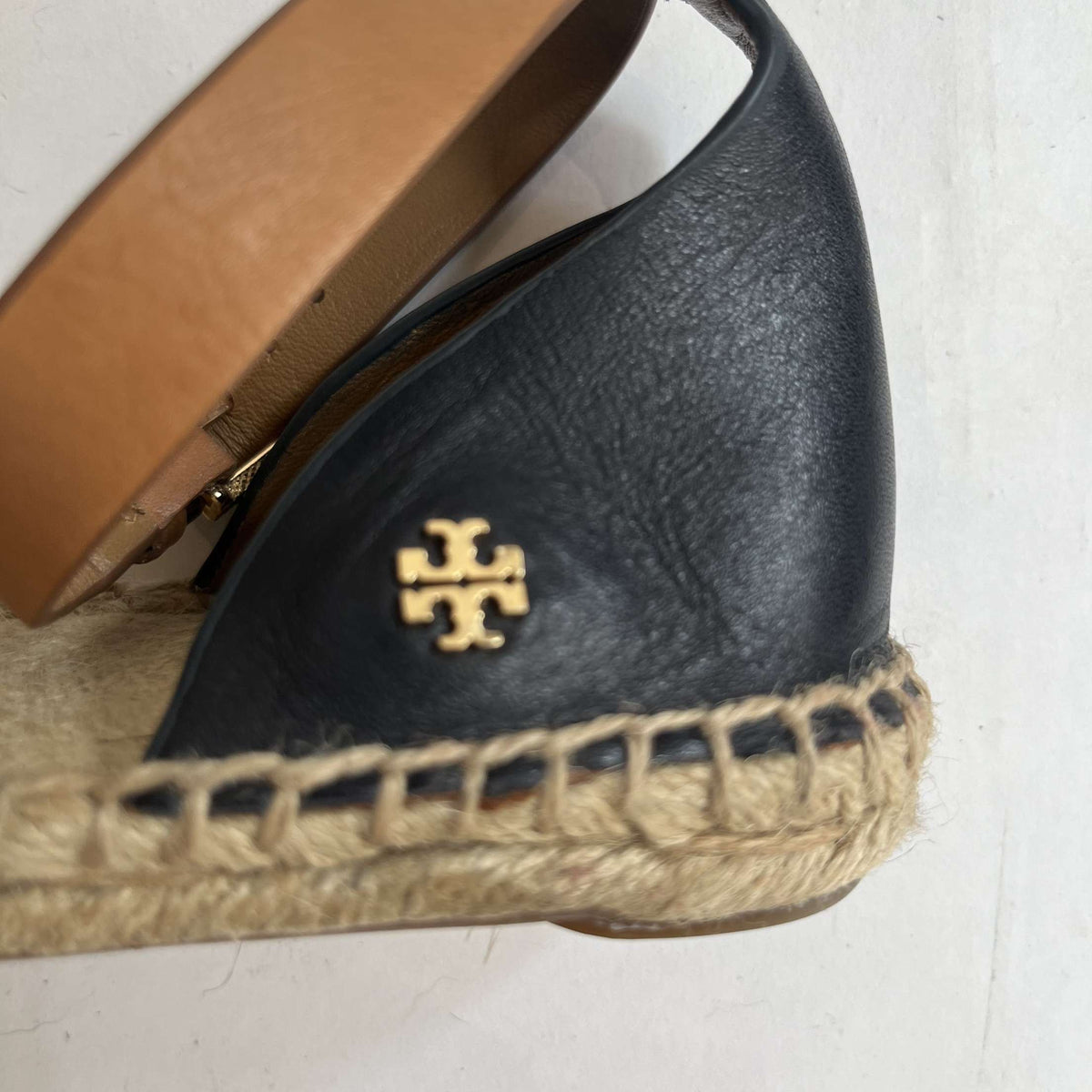 Tory Burch Navy Ponyskin Cutout Sandals 38.5