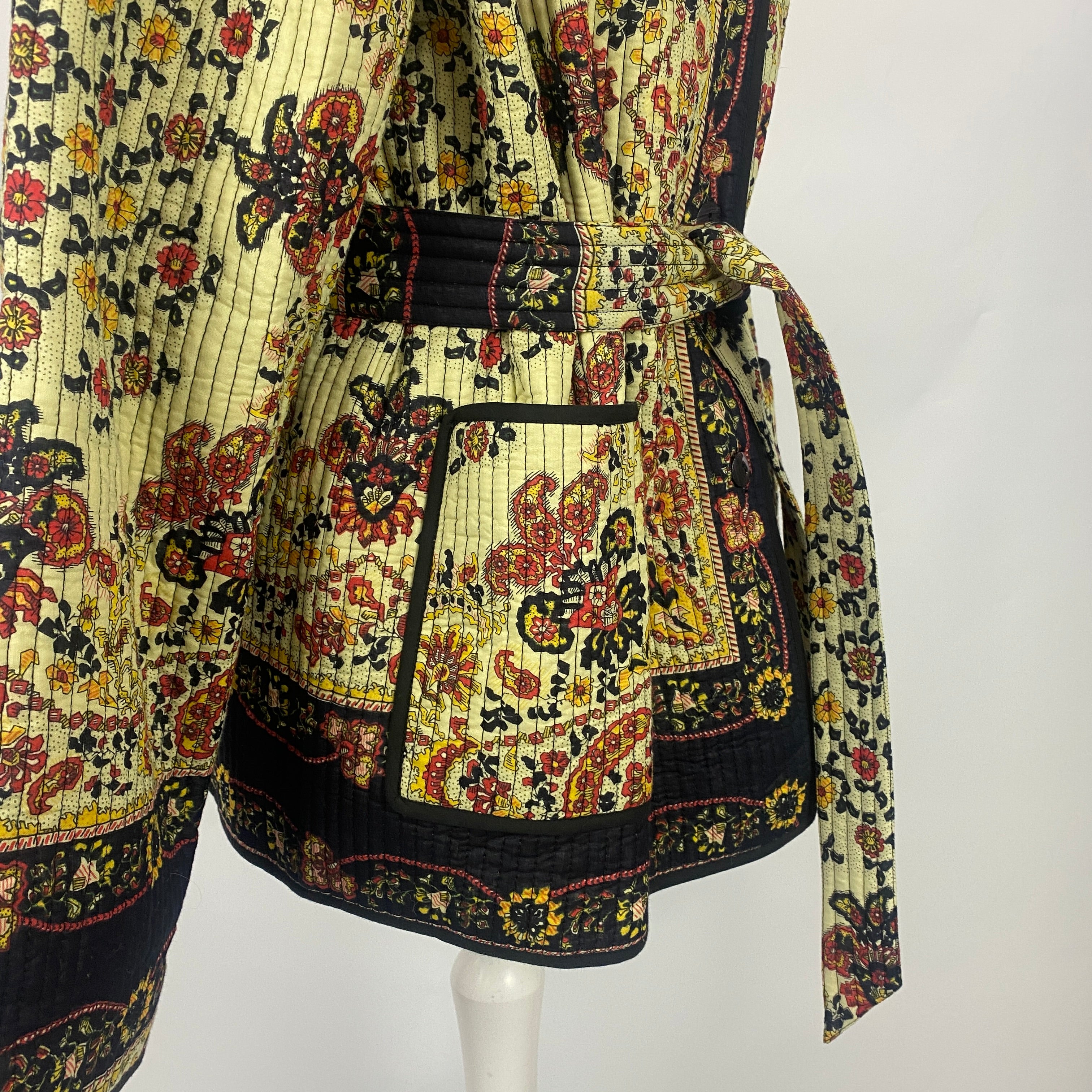 Antik Batik New £320 Floral Quilted Cotton Jacket S/M