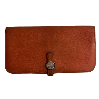 Hermes Orange Dogon Leather Wallet